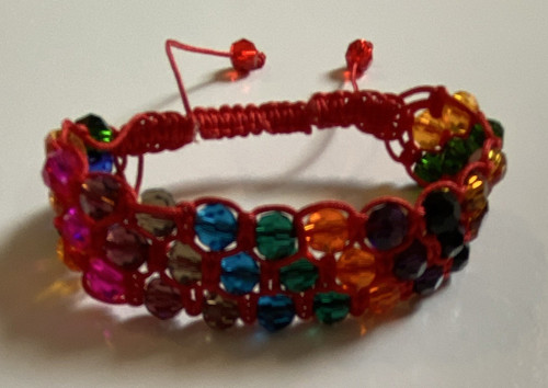 Crystal glass beaded triple - crystal, beaded,