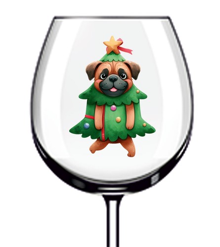 12x colourful christmas dog - christmas,