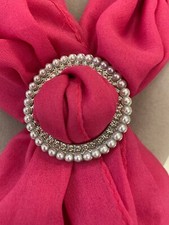 Rhinestone & Faux Pearl Silver