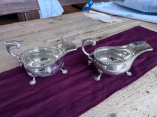 Pair Solid Silver Sauce Boats