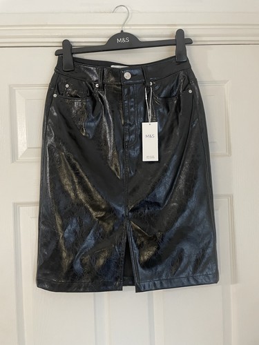 Marks spencer black faux - &,