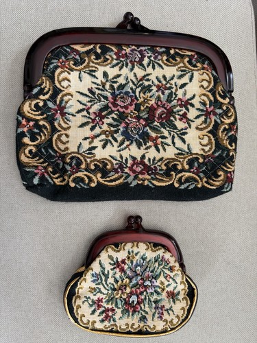 Vintage tapestry clutch - clutch, &