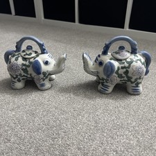 Vintage Elephant Teapot Blue &