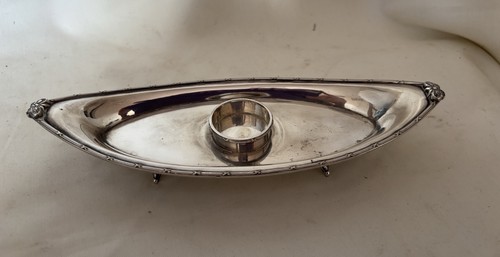 Silver plate oval tray - silver,