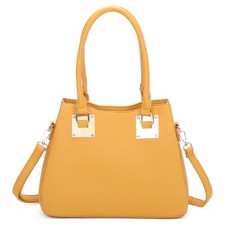 Soft Vegan Leather 3 Compartment Medium Size Top Handle bag Organiser Bag Tote