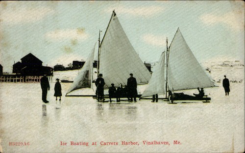 Vinalhaven ice boating at - vinalhaven,me,