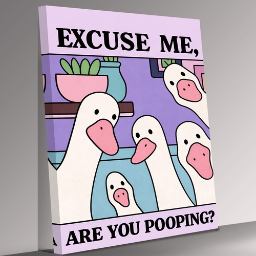 Funny duck bathroom - excuse, me