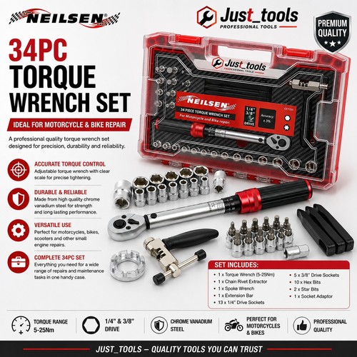 34pc torque wrench set - torque,