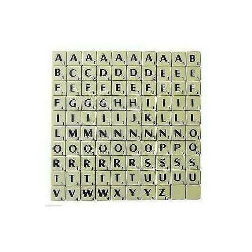 Tiles ivory black - letters, full