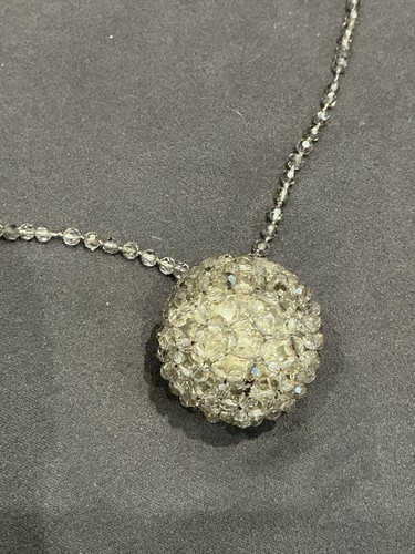 Vintage long faceted crystal - long,