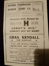 Barrow V Oldham 1948/49, Rugby League Programme