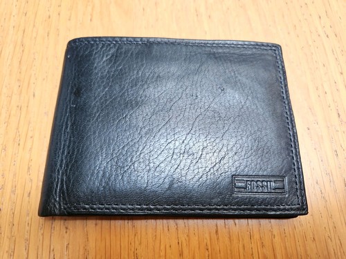 Black leather fossil - leather,