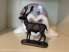 Antique Bronze sculpture of a Stag - 133 mm high x 90 mm long x 480 grams