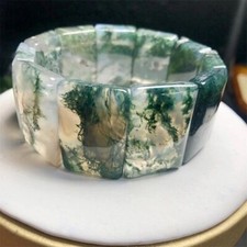 Natural Moss Agate Bangle