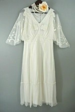 Nataya Ivory Lace Dress S Gatsby Style Wedding Bridal Vintage Bohemian NWT#40116
