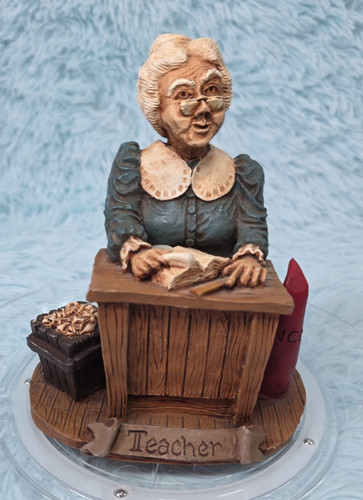 Vintage teacher figurine desk - teacher,