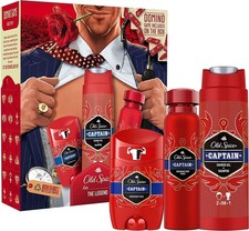 Old Spice Gentleman Gift Set for Men with Captain Deodorant Spray, Deodorant Sti