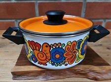 Vintage Retro Lord Nelson, Gaytime Enamel Twin Handled Lidded Cooking Pot / Pan 