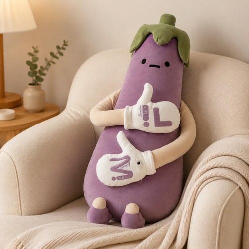 Eggplant soft cushion - cushion,