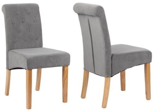 Grey velvet dining chairs - dining,