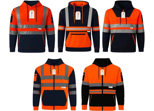 Workwear vis hoodie mens - hi,