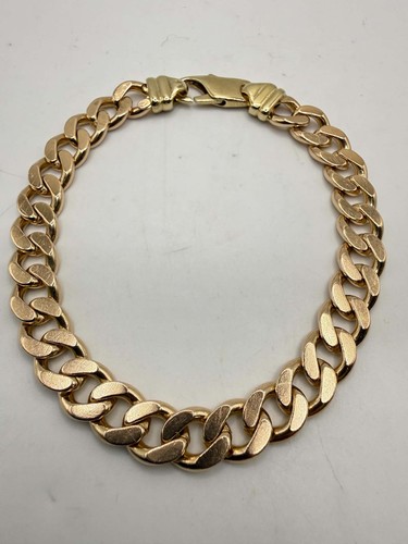 9ct thick curb bracelet - 9ct,