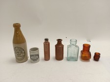 Vintage Mixed Bottles Bundle Stoneware Glass Apothecary Bovril