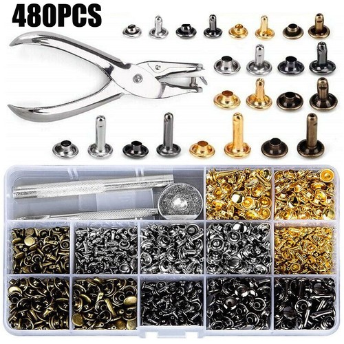 480pcs rivets double cap metal - 480pcs,