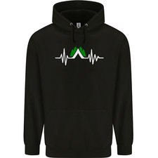 Pulse Camping Camper Camp Festival ECG Mens 80% Cotton Hoodie
