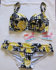 FROST FRENCH FLOOZIE SIZE  32C & 8  FLORAL / CHECK  BIKINI BNWT