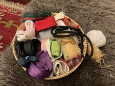 Selection Of Ribbons , Bias Binding & Strings in basket ( not shown ) . 