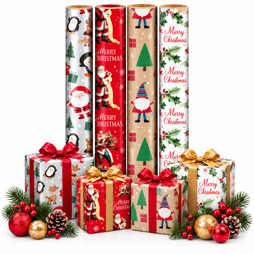 20m christmas wrapping paper - wrapping,