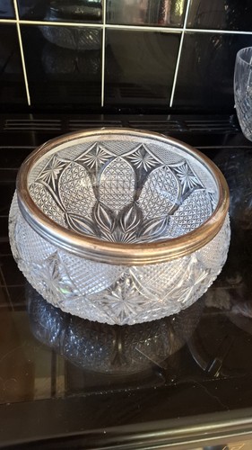 Beautiful heavy cut glass old - cut,