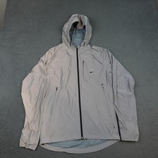 Nike Vapor Flash Running Jacket Mens Small Gray Full Zip 432493 Reflective