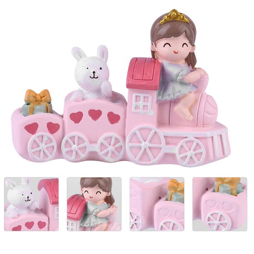 Pink resin train - train, ornament