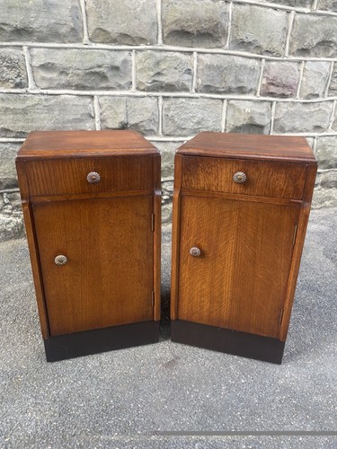 Pair antique oak - pair, bedside