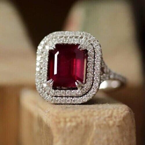 Art deco emerald cut garnet - art,