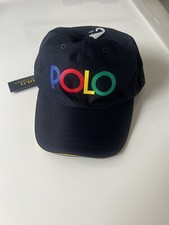 NWT POLO RALPH LAUREN Spectre one Size HAT LOGO BALL CAP Navy Multi