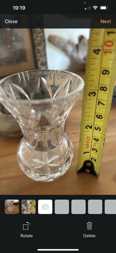Cut glass vase - cut, cm