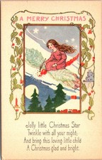 Christmas Postcard Little Girl