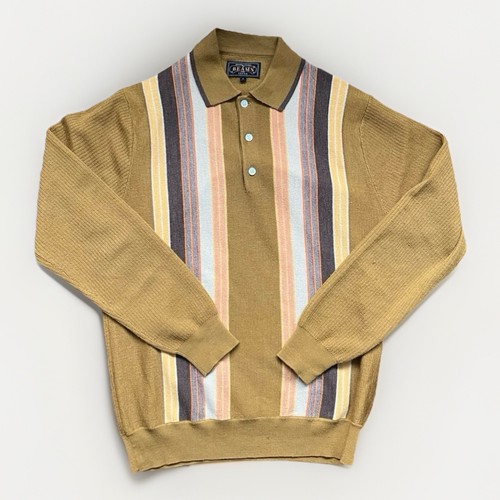 Beams plus stripe knit polo - plus,