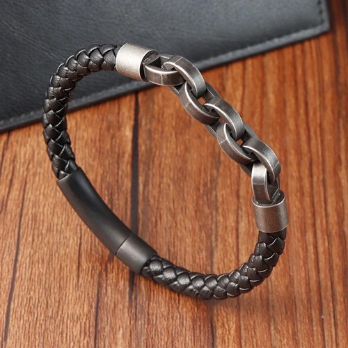 Leather bracelet infinity - leather,