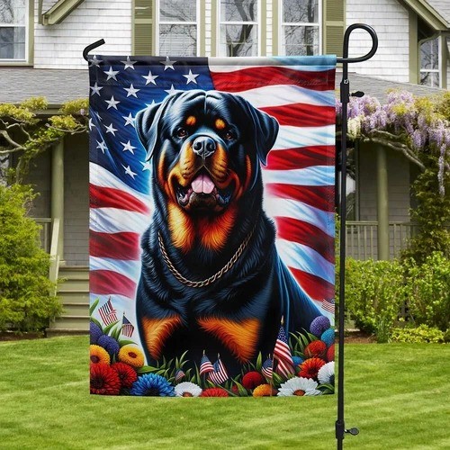 Patriotic rottweiler dog - patriotic,
