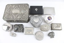 Advertising Tin Metal Boxes Antique Vintage Metal Silver Plate Pewter 