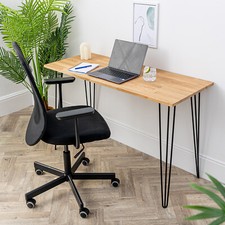 Solid oak wood desk hairpin - oak,