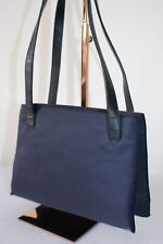 Russell & Bromley Vintage Tote / Shoulder Bag Navy / Black Nylon / Leather Trim