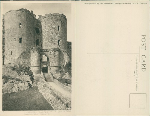 Harlech castle gatehouse - castle, from