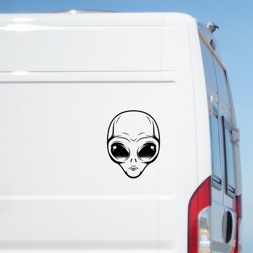 Alien head sticker car caravan - alien,