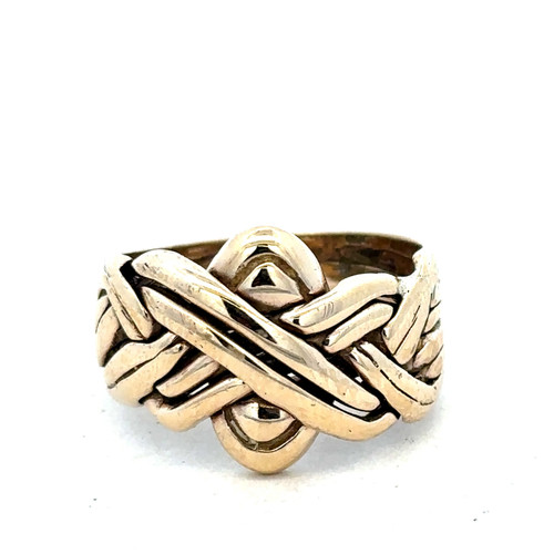 9ct yellow gold puzzle - , ring