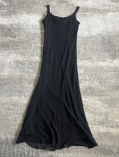 Cattiva Slip Dress Womens 14 Silk Maxi Black Lined Sleeveless Whimsygoth Party